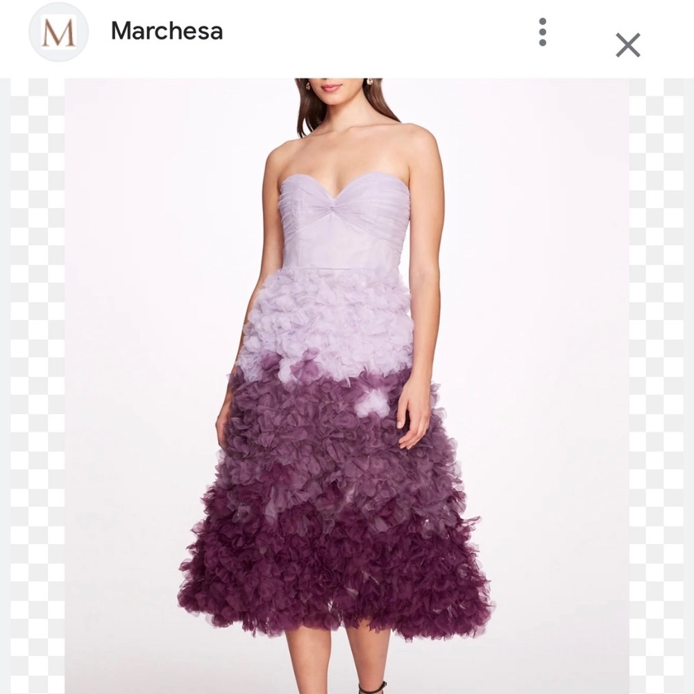 MARCHESA NOTTE ruffled ombré-effect dress - Picture 5 of 6